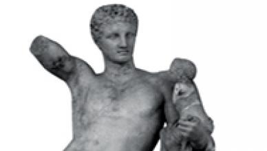 Hermes Dionysoksen kanssa.  Praxiteles.  Aphrodite Knidosista.  Saksalaisten arkeologien kaivaukset