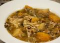 Cooking together a chicken stew with potatoes and other vegetables